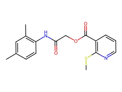 2-((2,4-Dimethylphenyl)amino)-2-oxoethyl 2-(methylthio)nicotinate structure