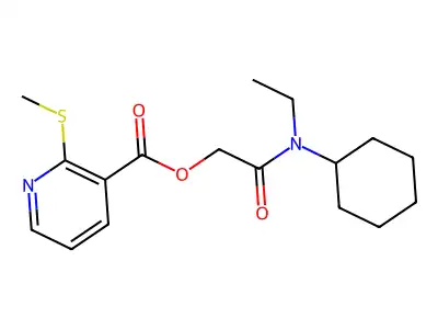 2-(Cyclohexyl(ethyl)amino)-2-oxoethyl 2-(methylthio)nicotinate structure