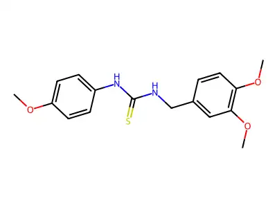 (((3,4-Dimethoxyphenyl)methyl)amino)((4-methoxyphenyl)amino)methane-1-thione structure