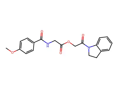 [2-(2,3-Dihydroindol-1-yl)-2-oxoethyl] 2-[(4-methoxybenzoyl)amino]acetate structure