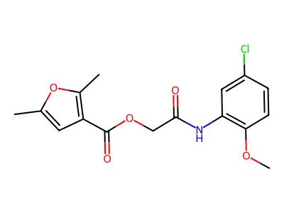 [2-(5-Chloro-2-methoxyanilino)-2-oxoethyl] 2,5-dimethylfuran-3-carboxylate structure