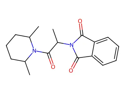 2-[2-(2,6-dimethylpiperidino)-1-methyl-2-oxoethyl]-1H-isoindole-1,3(2H)-dione structure