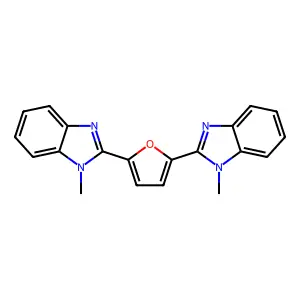 1H-Benzimidazole, 2,2'-(2,5-furandiyl)bis[1-methyl- structure