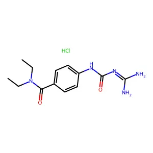 Urea, 1-amidino-3-(p-(diethylcarbamoyl)phenyl)-, monohydrochloride structure