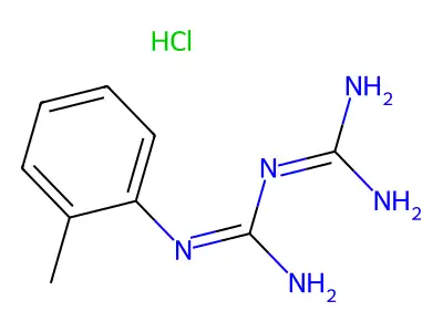 Imidodicarbonimidic diamide, N-(2-methylphenyl)-, monohydrochloride structure