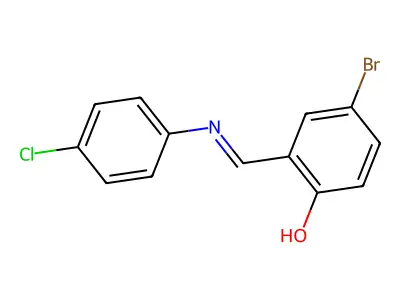 4-Bromo-2-{[(4-chlorophenyl)imino]methyl}phenol structure