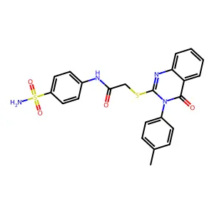 2-[3-(4-methylphenyl)-4-oxoquinazolin-2-yl]sulfanyl-N-(4-sulfamoylphenyl)acetamide structure