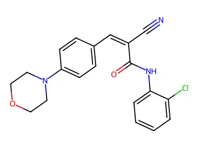 N-(2-chlorophenyl)-2-cyano-3-[4-(morpholin-4-yl)phenyl]prop-2-enamide structure