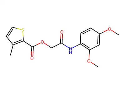 [(2,4-Dimethoxyphenyl)carbamoyl]methyl 3-methylthiophene-2-carboxylate structure