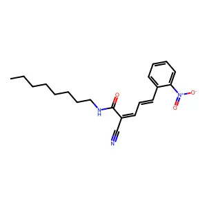 2-cyano-5-(2-nitrophenyl)-N-octylpenta-2,4-dienamide structure