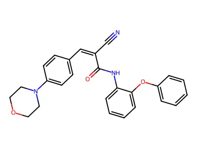 2-cyano-3-[4-(morpholin-4-yl)phenyl]-N-(2-phenoxyphenyl)prop-2-enamide structure
