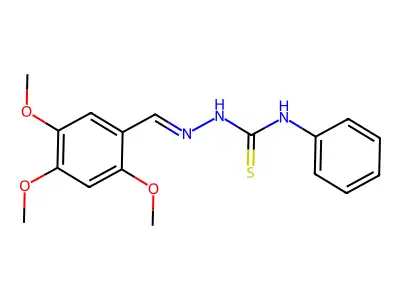 1-Phenyl-3-[(2,4,5-trimethoxyphenyl)methylideneamino]thiourea structure