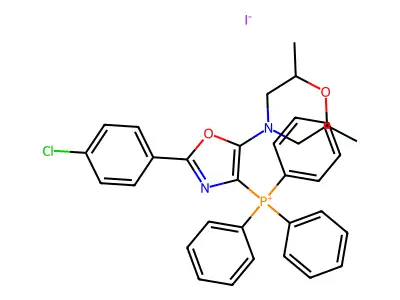 [2-(4-chlorophenyl)-5-(2,6-dimethylmorpholino)-1,3-oxazol-4-yl](triphenyl)phosphonium iodide structure