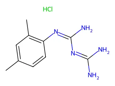 Biguanide, 1-(2,4-xylyl)-, monohydrochloride structure