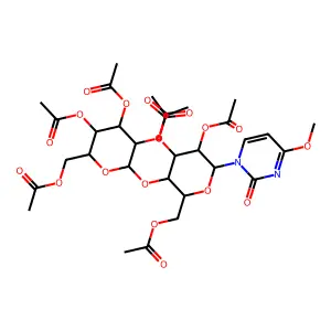 [4,5-diacetyloxy-6-(4-methoxy-2-oxopyrimidin-1-yl)-3-[3,4,5-triacetyloxy-6-(acetyloxymethyl)oxan-2-yl]oxyoxan-2-yl]methyl acetate structure