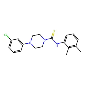 4-(3-chlorophenyl)-N-(2,3-dimethylphenyl)piperazine-1-carbothioamide structure