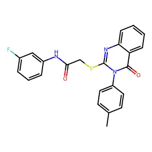 N-(3-F-PH)-2-((3-(4-Methyl-PH)-4-oxo-3,4-dihydro-2-quinazolinyl)thio)acetamide structure