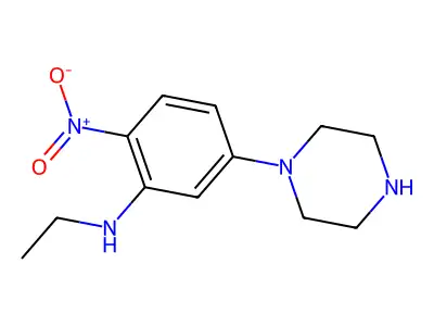 N-ethyl-2-nitro-5-piperazin-1-ylaniline structure