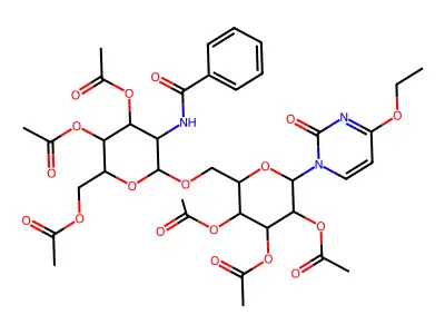 [3,4-diacetyloxy-5-benzamido-6-[[3,4,5-triacetyloxy-6-(4-ethoxy-2-oxopyrimidin-1-yl)oxan-2-yl]methoxy]oxan-2-yl]methyl acetate structure