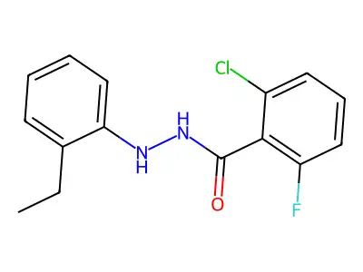 2-chloro-N'-(2-ethylphenyl)-6-fluorobenzohydrazide structure