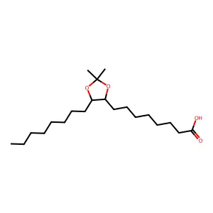 8-(2,2-Dimethyl-5-octyl-1,3-dioxolan-4-yl)octanoic acid structure