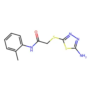 2-[(5-amino-1,3,4-thiadiazol-2-yl)sulfanyl]-N-(2-methylphenyl)acetamide structure