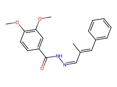 3,4-dimethoxy-N-[(2-methyl-3-phenylprop-2-enylidene)amino]benzamide structure