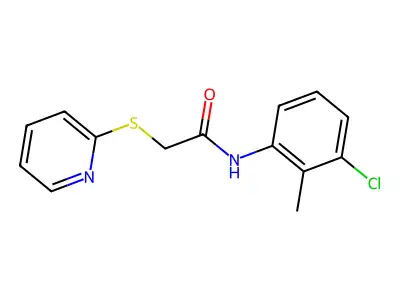 N-(3-chloro-2-methylphenyl)-2-(pyridin-2-ylsulfanyl)acetamide structure