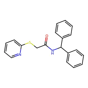 N-benzhydryl-2-pyridin-2-ylsulfanylacetamide structure