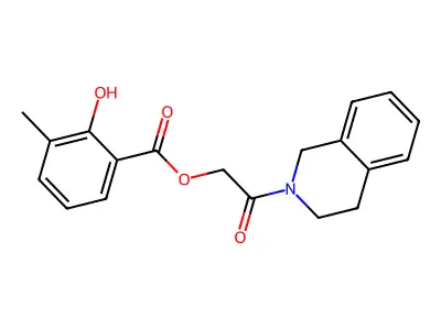 [2-(3,4-dihydro-1H-isoquinolin-2-yl)-2-oxoethyl] 2-hydroxy-3-methylbenzoate structure