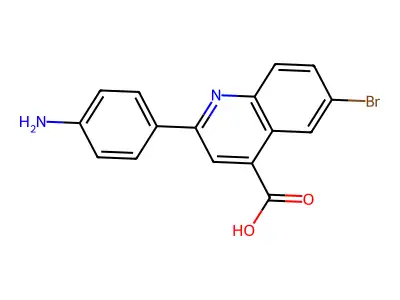 4-Quinolinecarboxylic acid, 2-(4-aminophenyl)-6-bromo- structure