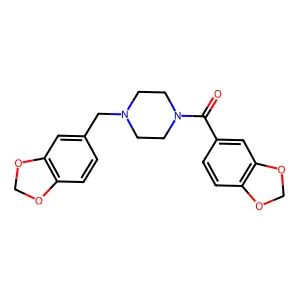 1,3-Benzodioxol-5-yl[4-(1,3-benzodioxol-5-ylmethyl)piperazin-1-yl]methanone structure