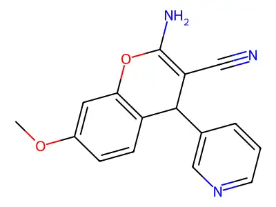 2-amino-7-methoxy-4-(pyridin-3-yl)-4H-chromene-3-carbonitrile structure