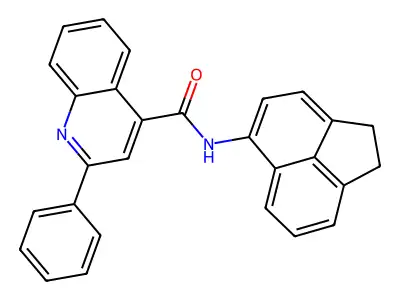 N-(1,2-dihydroacenaphthylen-5-yl)-2-phenylquinoline-4-carboxamide structure