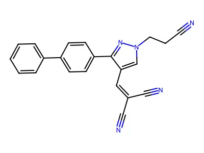 2-[[1-(2-Cyanoethyl)-3-(4-phenylphenyl)pyrazol-4-yl]methylidene]propanedinitrile structure