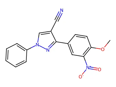 3-(4-methoxy-3-nitrophenyl)-1-phenyl-1H-pyrazole-4-carbonitrile structure
