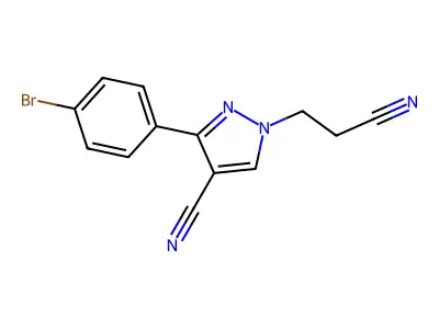 3-(4-Bromophenyl)-1-(2-cyanoethyl)-1H-pyrazole-4-carbonitrile structure