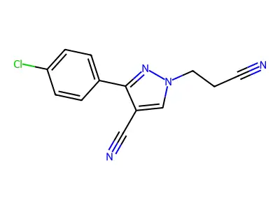 3-(4-Chlorophenyl)-4-cyano-1H-pyrazole-1-propanenitrile structure