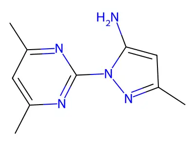 1-(4,6-dimethylpyrimidin-2-yl)-3-methyl-1H-pyrazol-5-amine structure