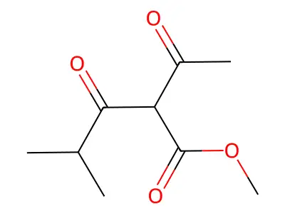 Methyl 2-acetyl-4-methyl-3-oxopentanoate structure