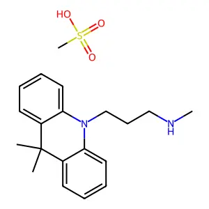 Acridan, 9,9-dimethyl-10-(3-(methylamino)propyl)-, monomethanesulfonate structure