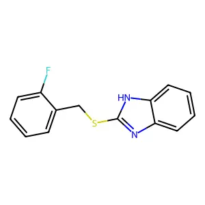 2-{[(2-fluorophenyl)methyl]sulfanyl}-1H-1,3-benzodiazole structure