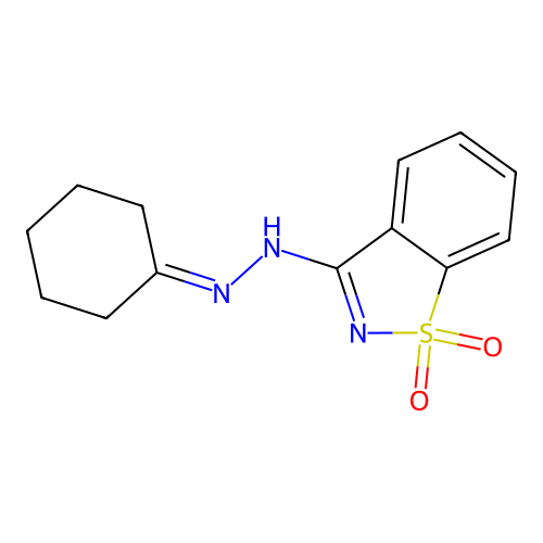 3-(2-Cyclohexylidenehydrazinyl)-1,2-benzothiazole 1,1-dioxide structure