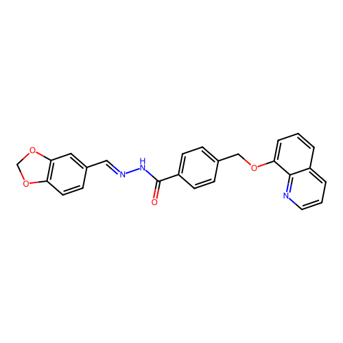 N'-(Benzo[d][1,3]dioxol-5-ylmethylene)-4-((quinolin-8-yloxy)methyl)benzohydrazide structure
