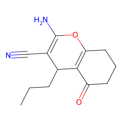 2-Amino-5-oxo-4-propyl-5,6,7,8-tetrahydro-4H-chromene-3-carbonitrile structure