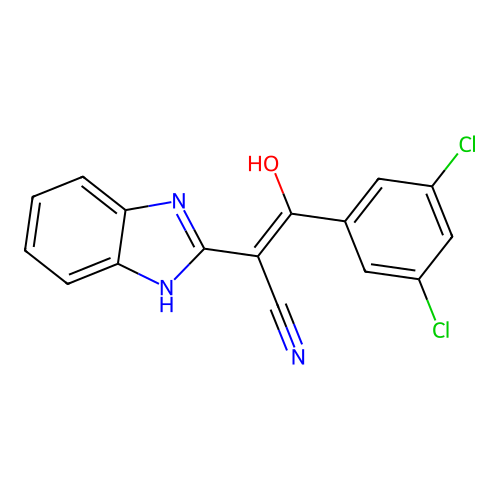 (3,5-dichlorobenzoyl)(1,3-dihydro-2H-1,3-benzimidazol-2-ylidene)acetonitrile structure