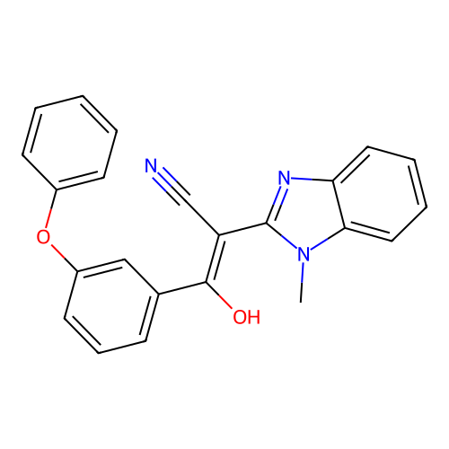 3-Hydroxy-2-(1-methylbenzimidazol-2-yl)-3-(3-phenoxyphenyl)prop-2-enenitrile structure