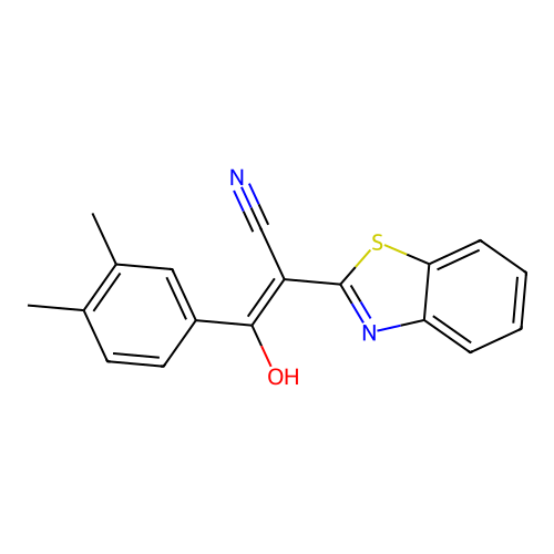 2-(1,3-Benzothiazol-2-yl)-3-(3,4-dimethylphenyl)-3-hydroxyprop-2-enenitrile structure