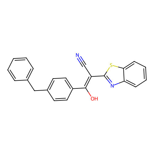 2-(1,3-Benzothiazol-2-yl)-3-(4-benzylphenyl)-3-hydroxyprop-2-enenitrile structure