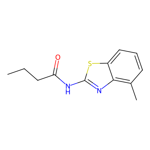 N-(4-methyl-1,3-benzothiazol-2-yl)butanamide structure